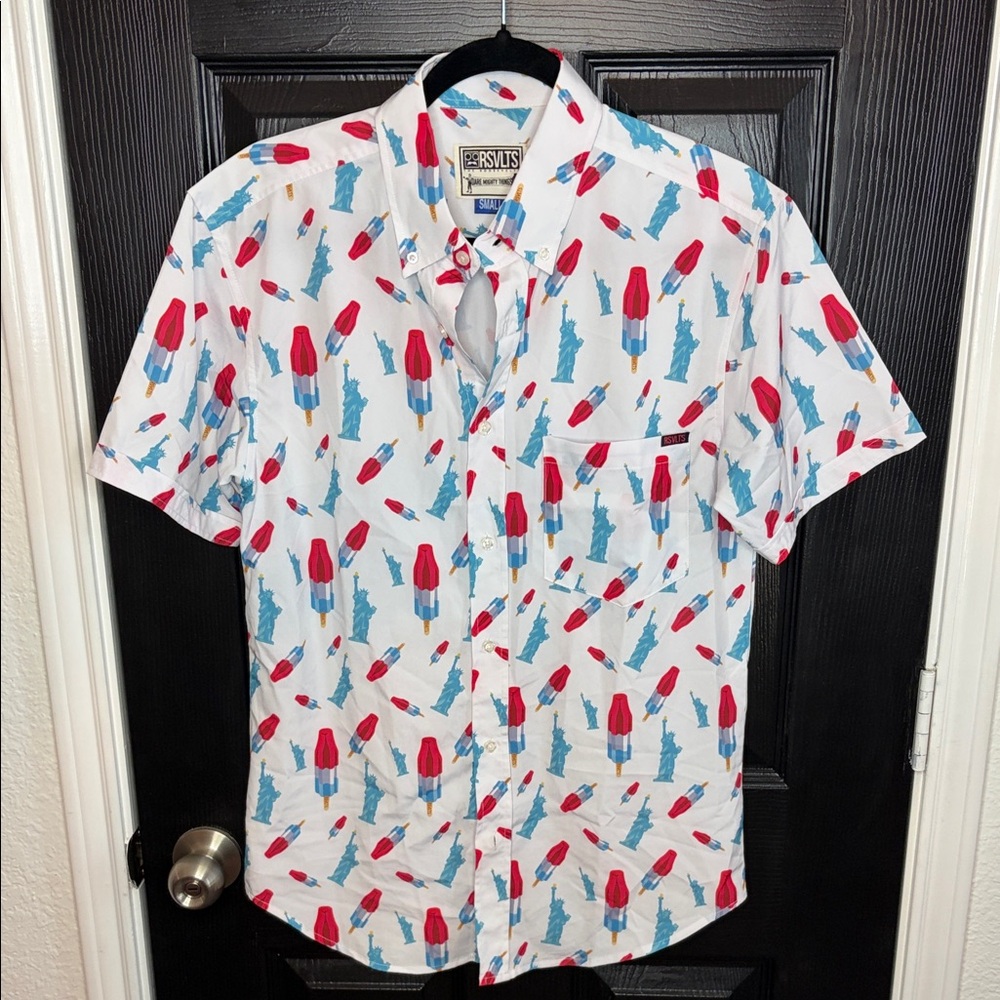 RSVLTS Patriotic Fourth of July theme Bomb-Pop Red and Blue Popsicle Print